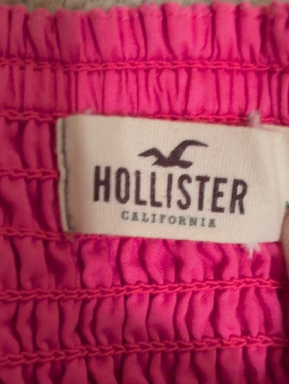 Hollister Bright Pink Smocked Strapless Top - Picture 2 of 3